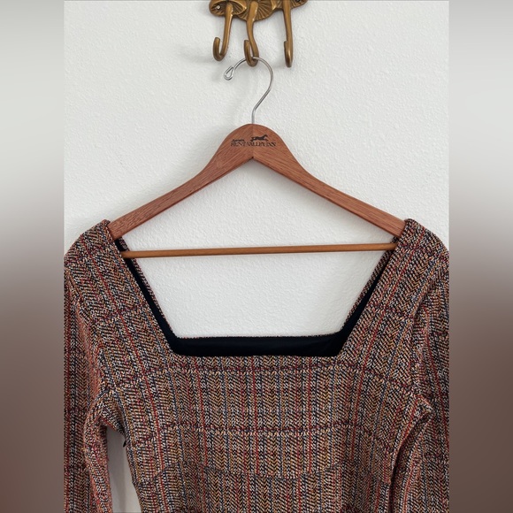 Free People Uptown Girl Tweed Mini Dress size 6 1960s Mod Boho Academia - Picture 8 of 13